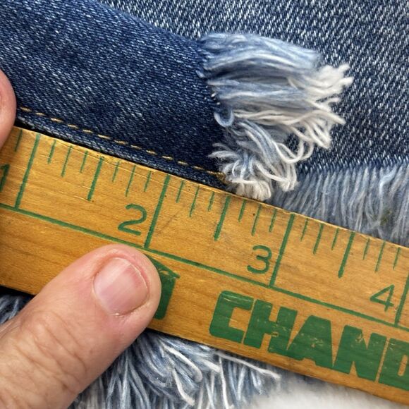 Y2K Juicy Couture Denim Cut Off  Shorts With RARE Silver Metallic Logo Size 27 - Picture 10 of 10